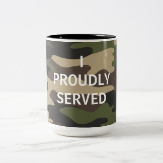 CANECA DE CAFÉ EM DOIS TONS CAMUFLAGEM EU SERVI ORGULHOSAMENTE FORÇAS ARMADAS