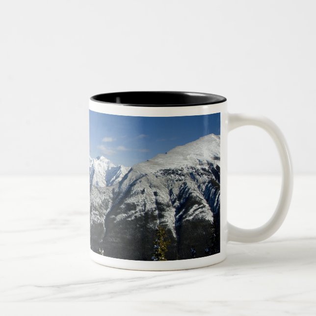 Caneca De Café Em Dois Tons Canadá, Alberta, Banff. Vistas do Vale Bow (Direita)