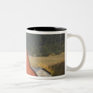 Caneca De Café Em Dois Tons CANADÁ, Colúmbia Britânica, Enderby. Celeiro Verme