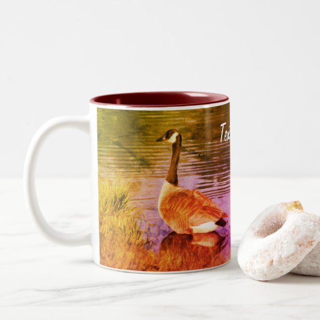 Caneca De Café Em Dois Tons Canadá Goose Art Personalizado (Com Donut)