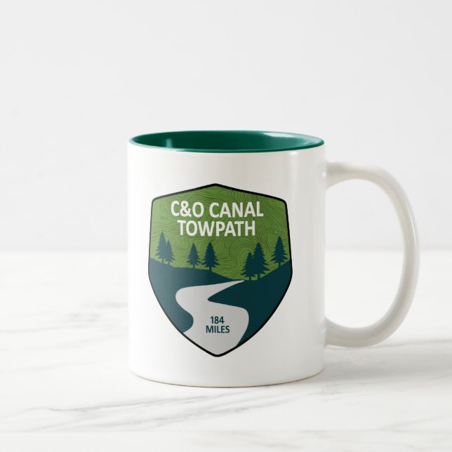 Caneca De Café Em Dois Tons Canal Towpath C&O (Direita)