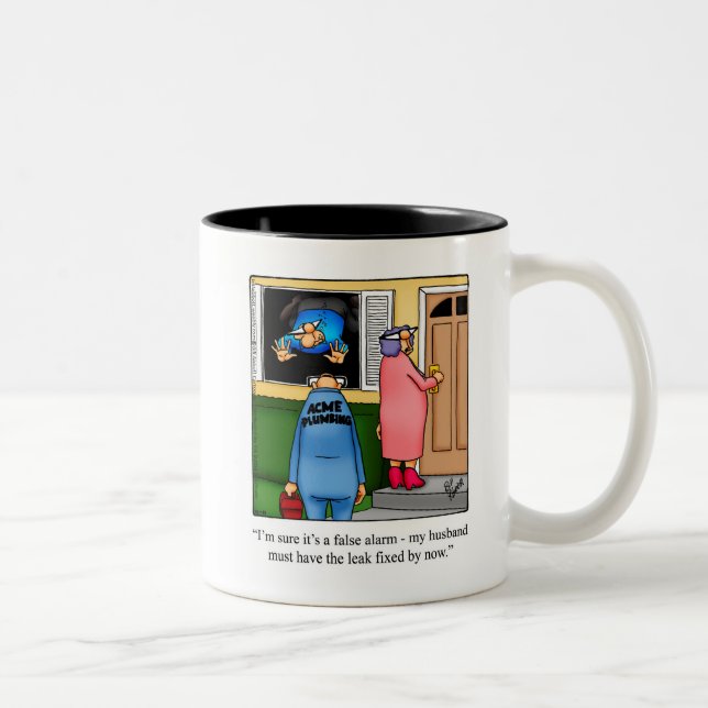Caneca De Café Em Dois Tons Canalizador Humor Mug (Direita)