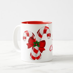 Caneca De Café Em Dois Tons Canas De Café De Natal