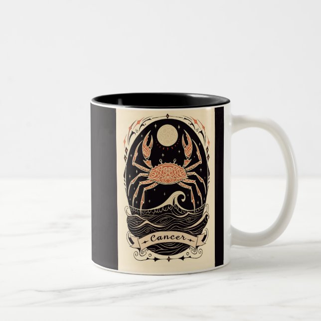 Caneca De Café Em Dois Tons Cancer Celestial (Direita)