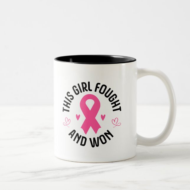 Caneca De Café Em Dois Tons Cancer De Café Mama Cerâmico (Direita)