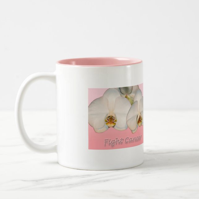 Caneca De Café Em Dois Tons Cancer de combate (Esquerda)