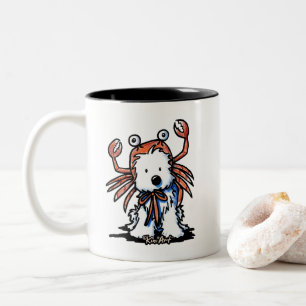 Caneca De Café Em Dois Tons Cancer KiniArt Westie Zodiac Crab Mug