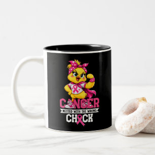 Caneca De Café Em Dois Tons Câncer Mexeu com a Garota Errada Guerreiro Diverti