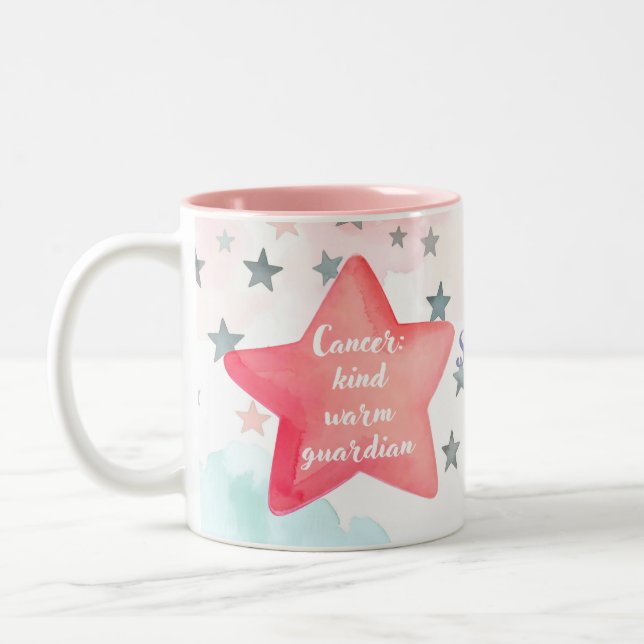 Caneca De Café Em Dois Tons Cancer Personalizado Bonito - Sinal Zodiac Mug par (Esquerda)