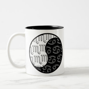 Caneca De Café Em Dois Tons Cancer Scorpio yin yang casal zodiac