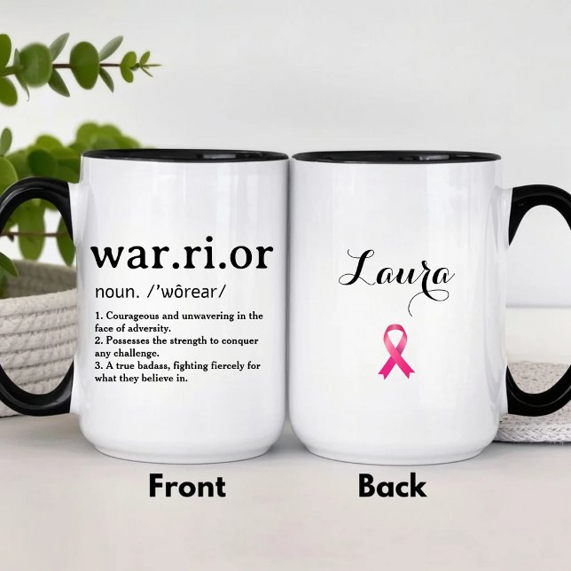 Caneca De Café Em Dois Tons Cancer Warrior Definition Mug (Criador carregado)
