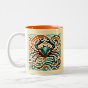 Caneca De Café Em Dois Tons Cancer Zododíaco Coffee Mug Retro Design