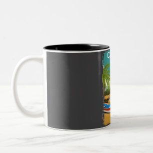 Caneca De Café Em Dois Tons Cancun Viagens vintage de Poster do México