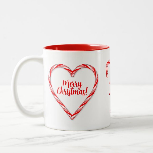Caneca De Café Em Dois Tons Candy Cane (Esquerda)