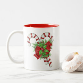 Caneca De Café Em Dois Tons Candy Cane Christmas — Mug Café De Dois Toneladas