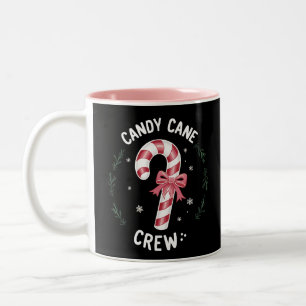 Caneca De Café Em Dois Tons Candy Cane Crew Engraçado Doces De Natal No Xmas