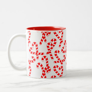 Caneca De Café Em Dois Tons Candy Canes