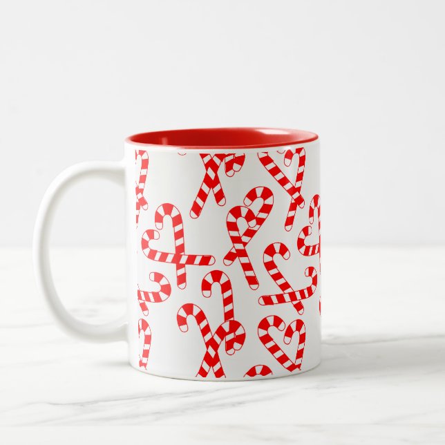 Caneca De Café Em Dois Tons Candy Canes (Esquerda)