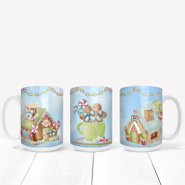 Caneca De Café Em Dois Tons Candy Gingercake e Candy Cane Design