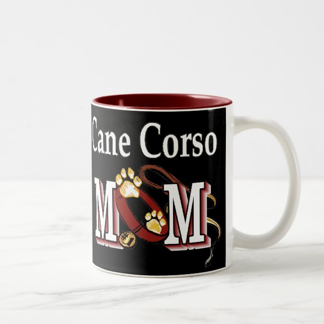 Caneca De Café Em Dois Tons Cane Corso Dog MOM (Direita)