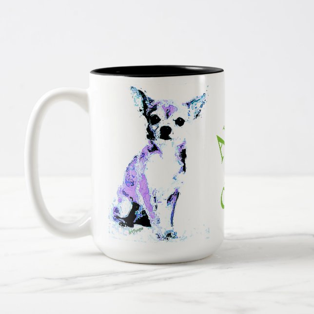 Caneca De Café Em Dois Tons Caneca 2 do tom de Aww Chiwawa dois (Esquerda)