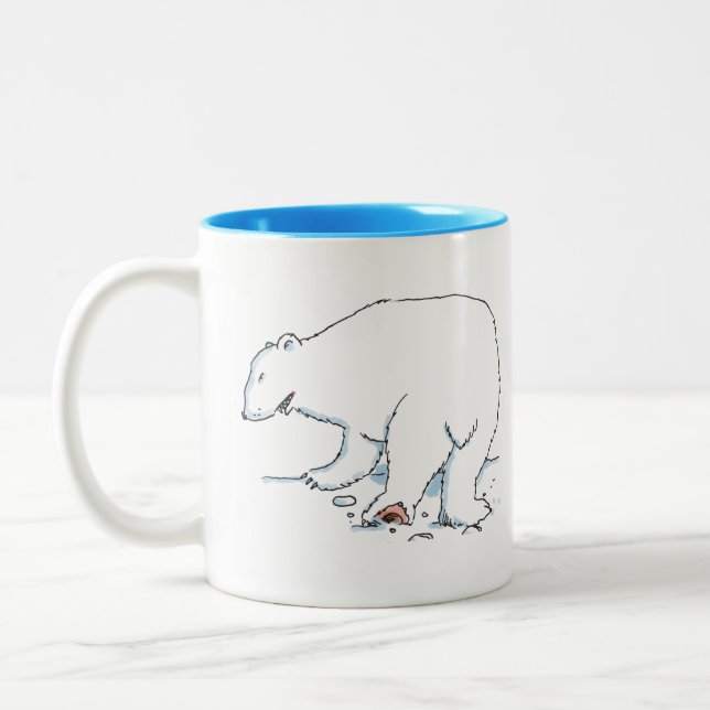 Caneca De Café Em Dois Tons caneca azul de dois tons do Urso Polar (Esquerda)