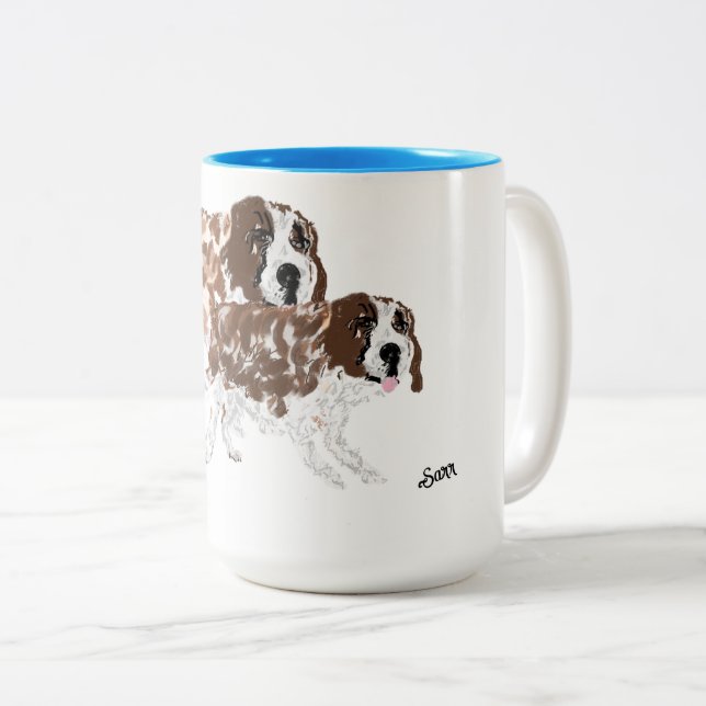 Caneca De Café Em Dois Tons Caneca: Cachorro Canino (Frente Esquerda)
