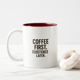 Caneca De Café Em Dois Tons Caneca Café Primeiro Existência Depois – Estouros