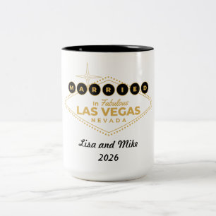 Caneca De Café Em Dois Tons Caneca Casado em Vegas