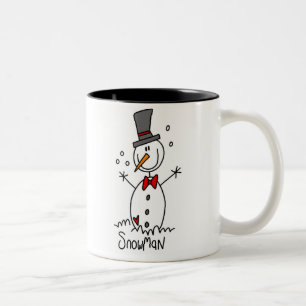 Caneca De Café Em Dois Tons Caneca com Boneco de Neve em Desenho Simples