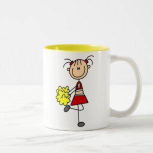 Caneca De Café Em Dois Tons Caneca com desenho de cheerleader em palito