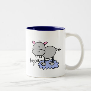 Caneca De Café Em Dois Tons Caneca com Figura de Hipopótamo em Palitinhos