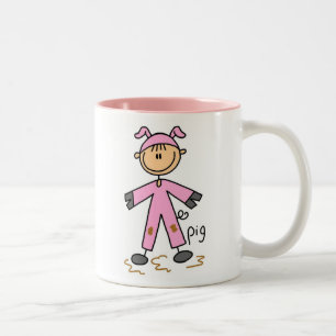 Caneca De Café Em Dois Tons Caneca com Figura de Palito em Terno de Porco