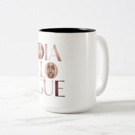 Caneca De Café Em Dois Tons Caneca com Letras em Gradiente de Diálogo
