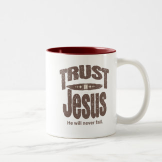 Caneca De Café Em Dois Tons Caneca Confie em Jesus