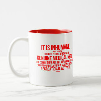 Caneca De Café Em Dois Tons Caneca da emergência do café