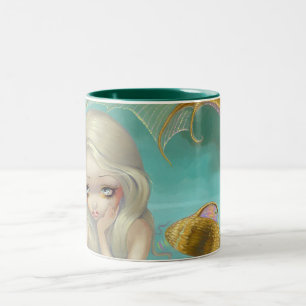 Caneca De Café Em Dois Tons "Caneca da sereia dourada"