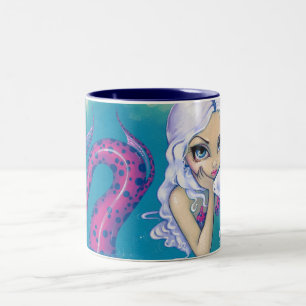 Caneca De Café Em Dois Tons "Caneca da sereia manchada rosa"