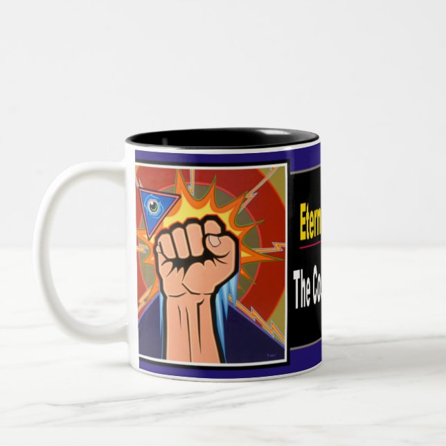 Caneca De Café Em Dois Tons "Caneca da vigilância eterno" (Esquerda)