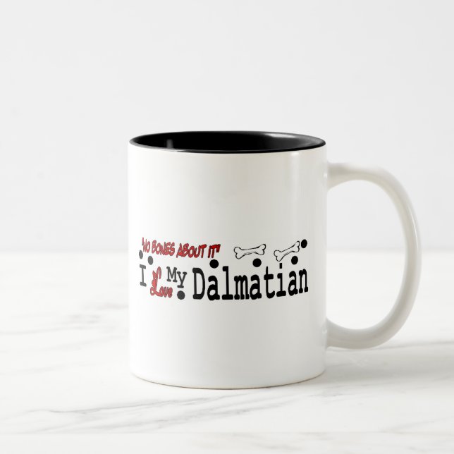 Caneca De Café Em Dois Tons (Caneca Dalmatian do amor de I) (Direita)