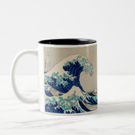 Caneca De Café Em Dois Tons caneca de 2 tons com arte de onda no estilo japonê