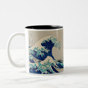 Caneca De Café Em Dois Tons caneca de 2 tons com arte de onda no estilo japonê