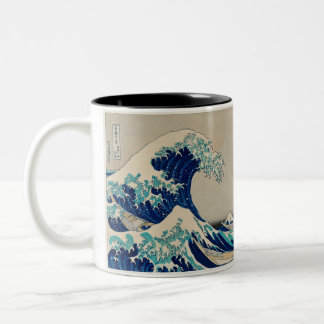 Caneca De Café Em Dois Tons caneca de 2 tons com arte de onda no estilo japonê