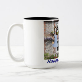 Caneca De Café Em Dois Tons caneca de 2 tons de 15 oz. Feliz aniversário. coel