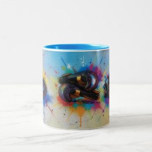 Caneca De Café Em Dois Tons Caneca de Arte com Luvas de Boxe em Estilo Grafite