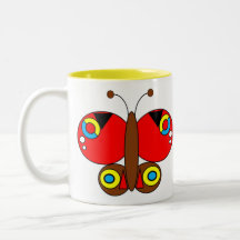 Caneca-De-Borboleta Colorida Cuja Gama É Cortada -