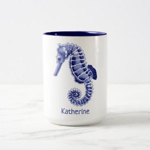 Caneca De Café Em Dois Tons Caneca de café de dois tons, azul e branca
