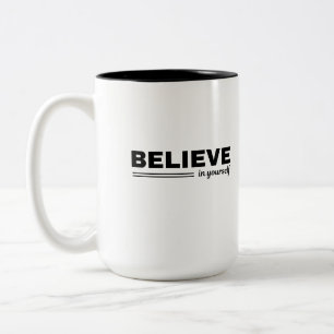 Caneca De Café Em Dois Tons Caneca de Citação Motivacional Acredite em Si Mesm