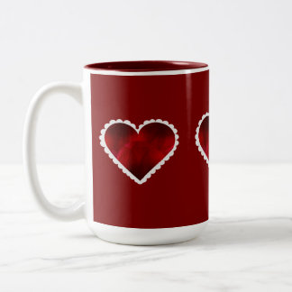 Caneca De Café Em Dois Tons Caneca de Corações do Dia dos Namorados em Duas Co