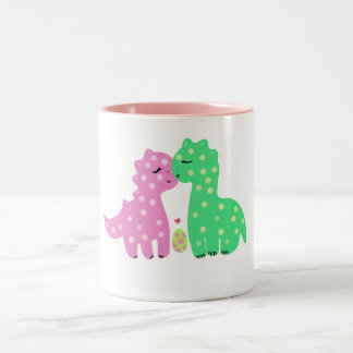 Caneca De Café Em Dois Tons "Caneca de Dinos bonito"